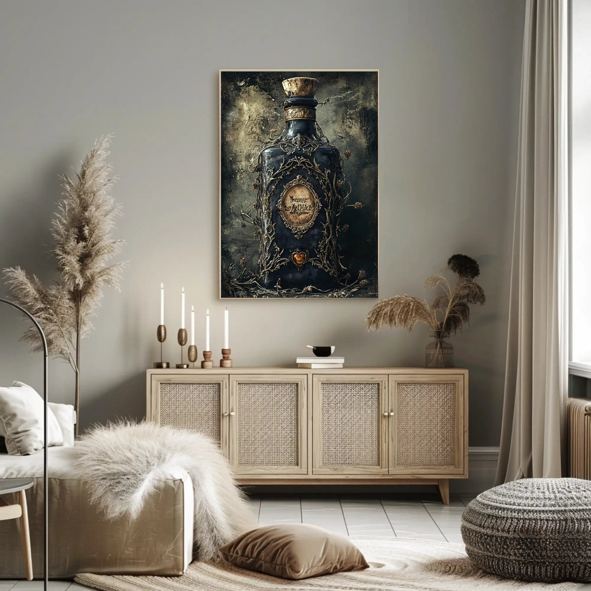 Mystical Dark Bottle Artistic Poster