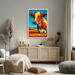 Guernsey Cow Art Poster
