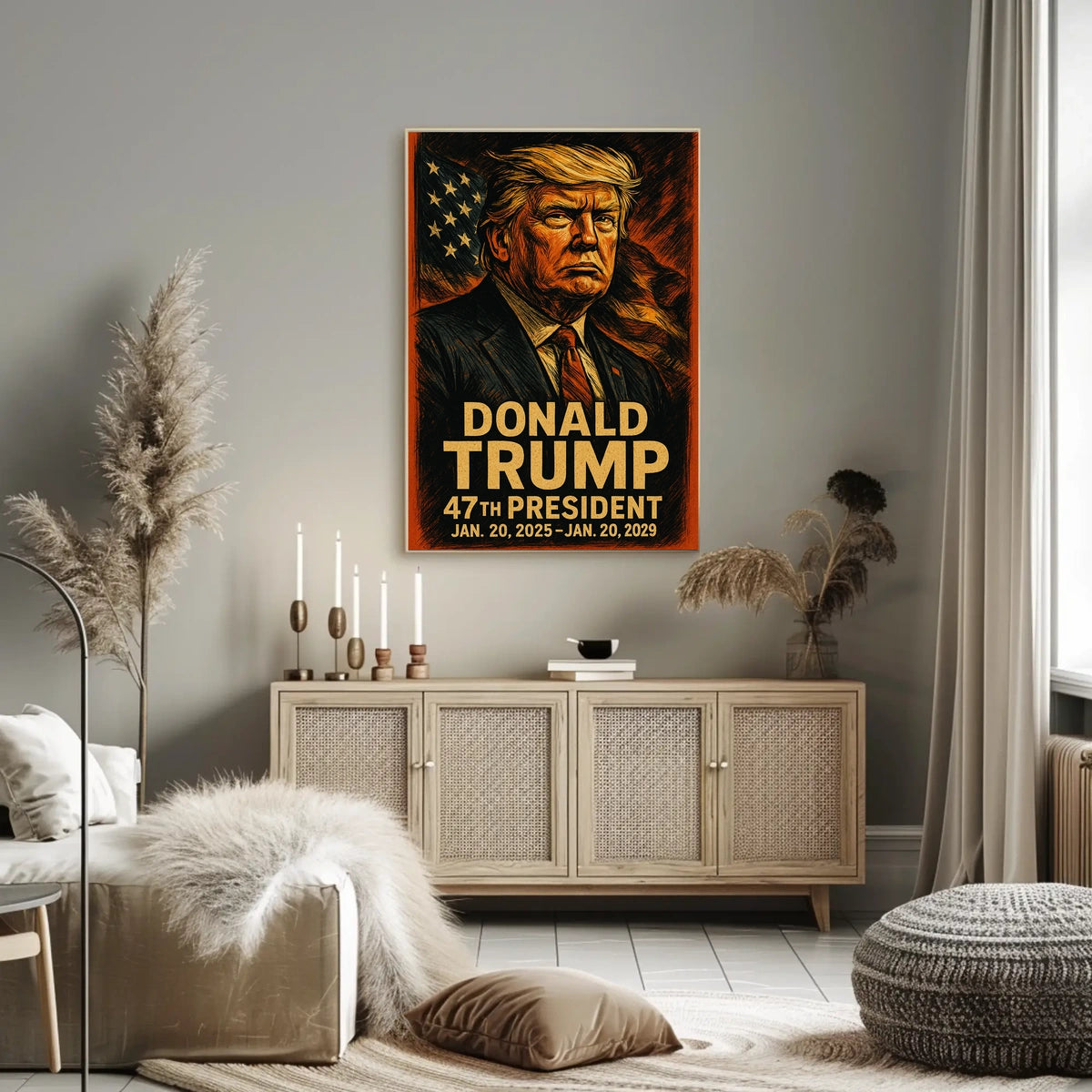 Trump Guardian American Spirit Patriotic Pop Art Portrait Bold Leadership Poster