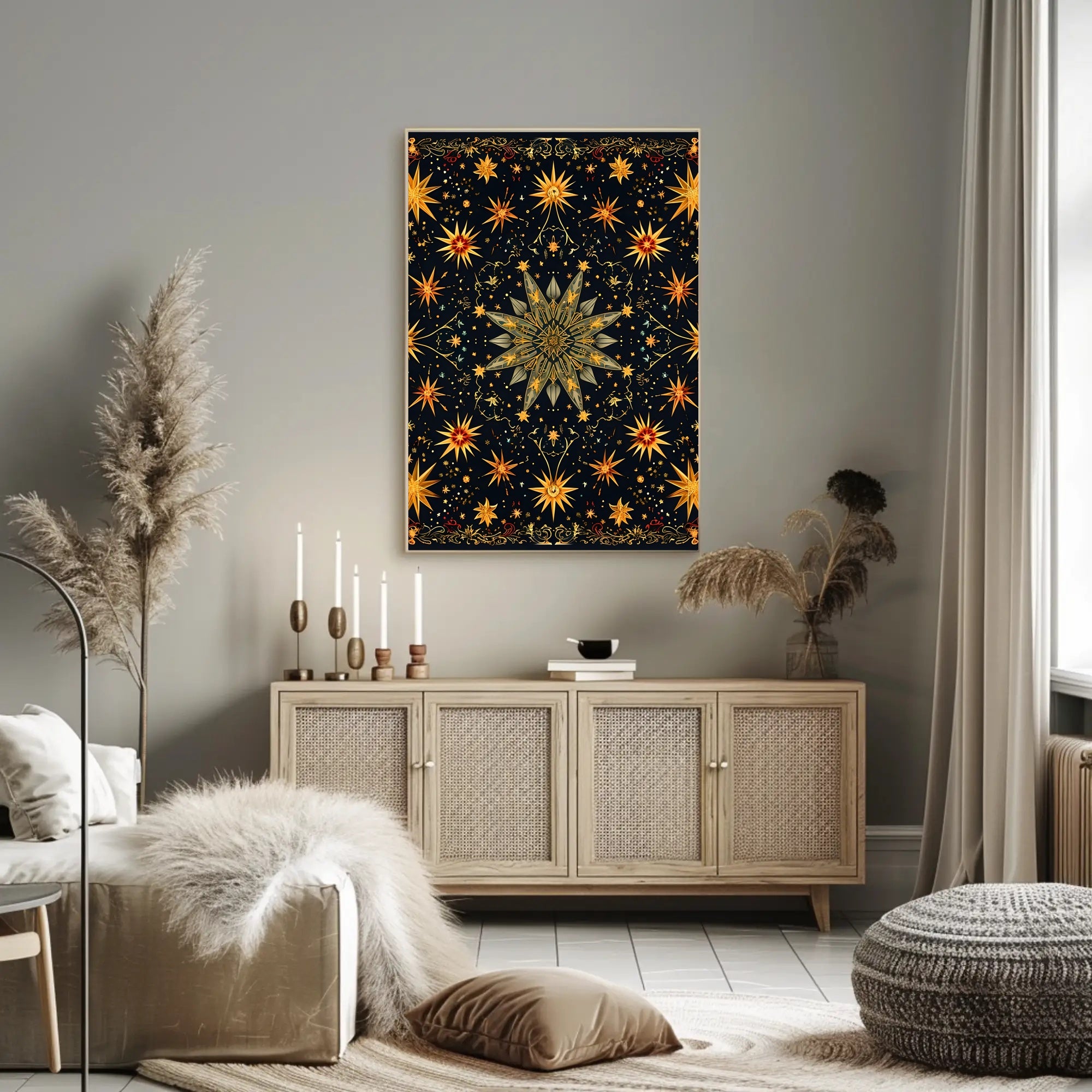 Celestial Starburst Abstract Art Poster