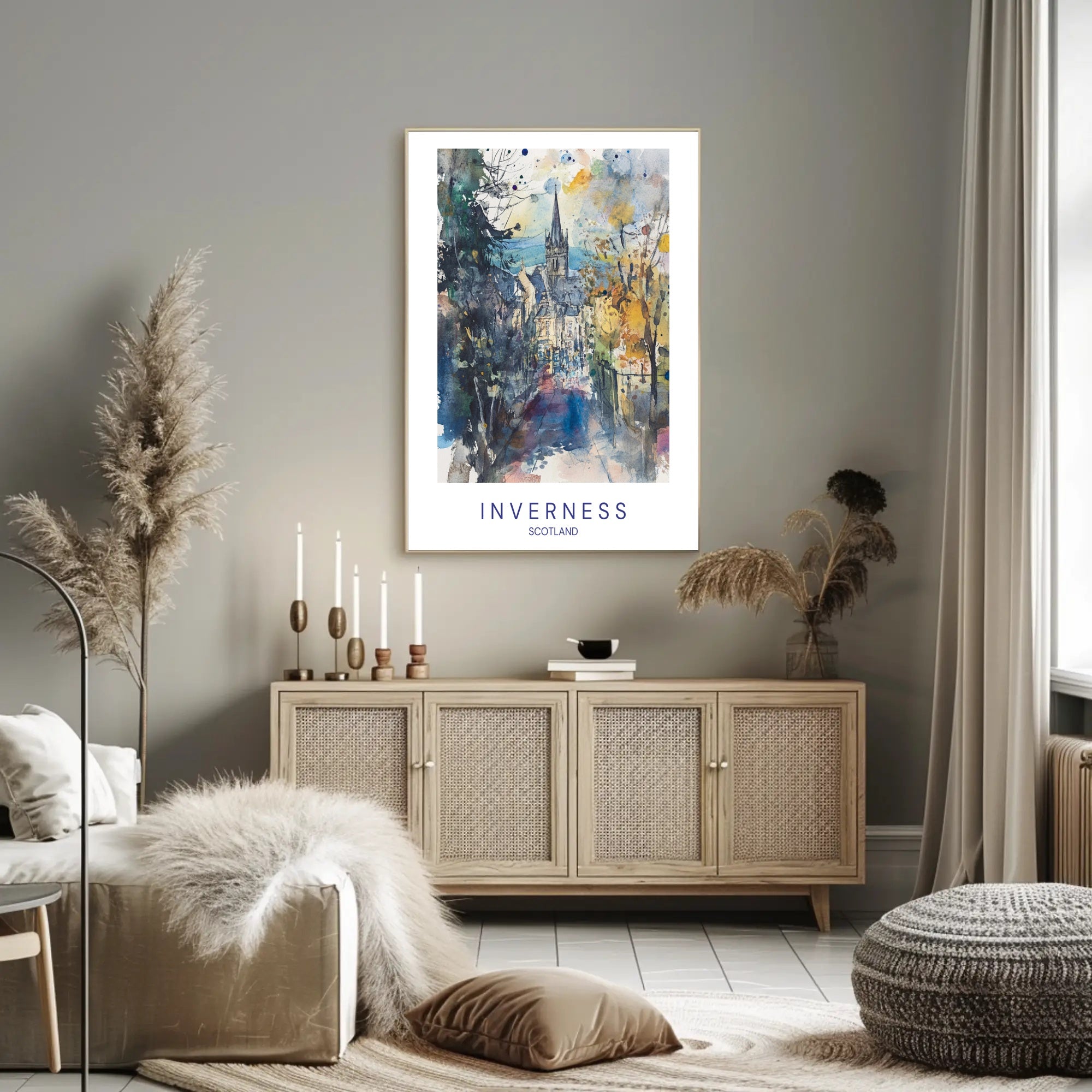 Inverness: A Watercolor Impression Poster PosterGoat