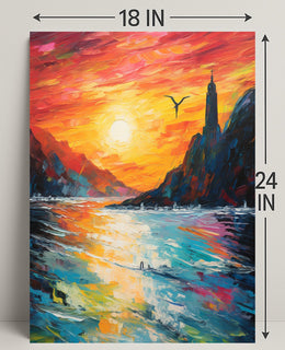 Radiant Sunset Over The Sea Poster