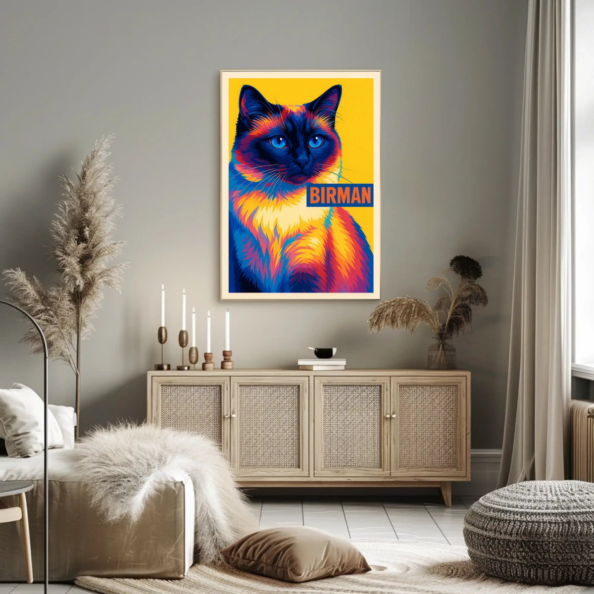 Vibrant Birman Cat Poster