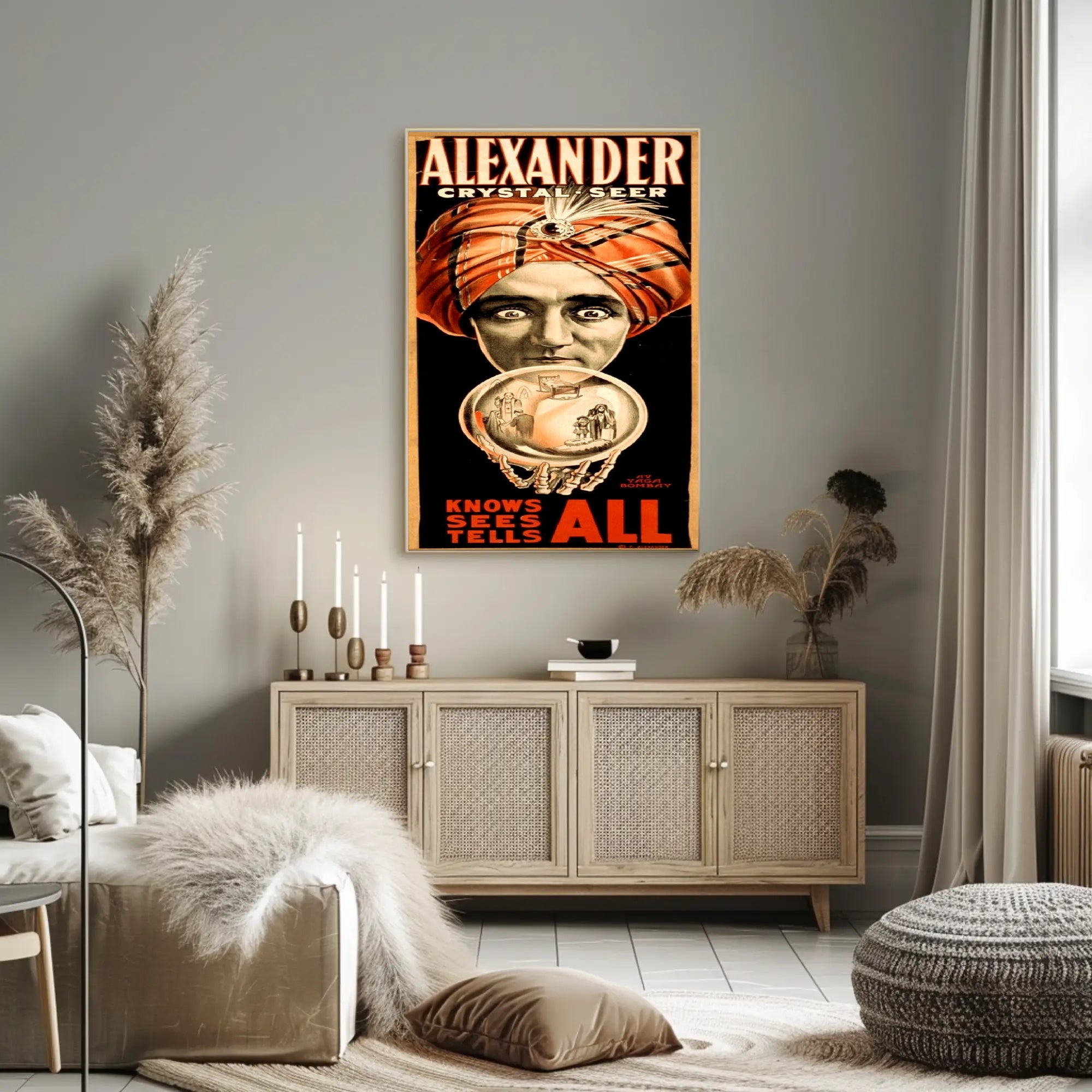 Crystal Seer Fortune Teller Vintage Art Poster