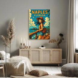 Naples Florida Adventure Poster Coastal Wall Art Decor
