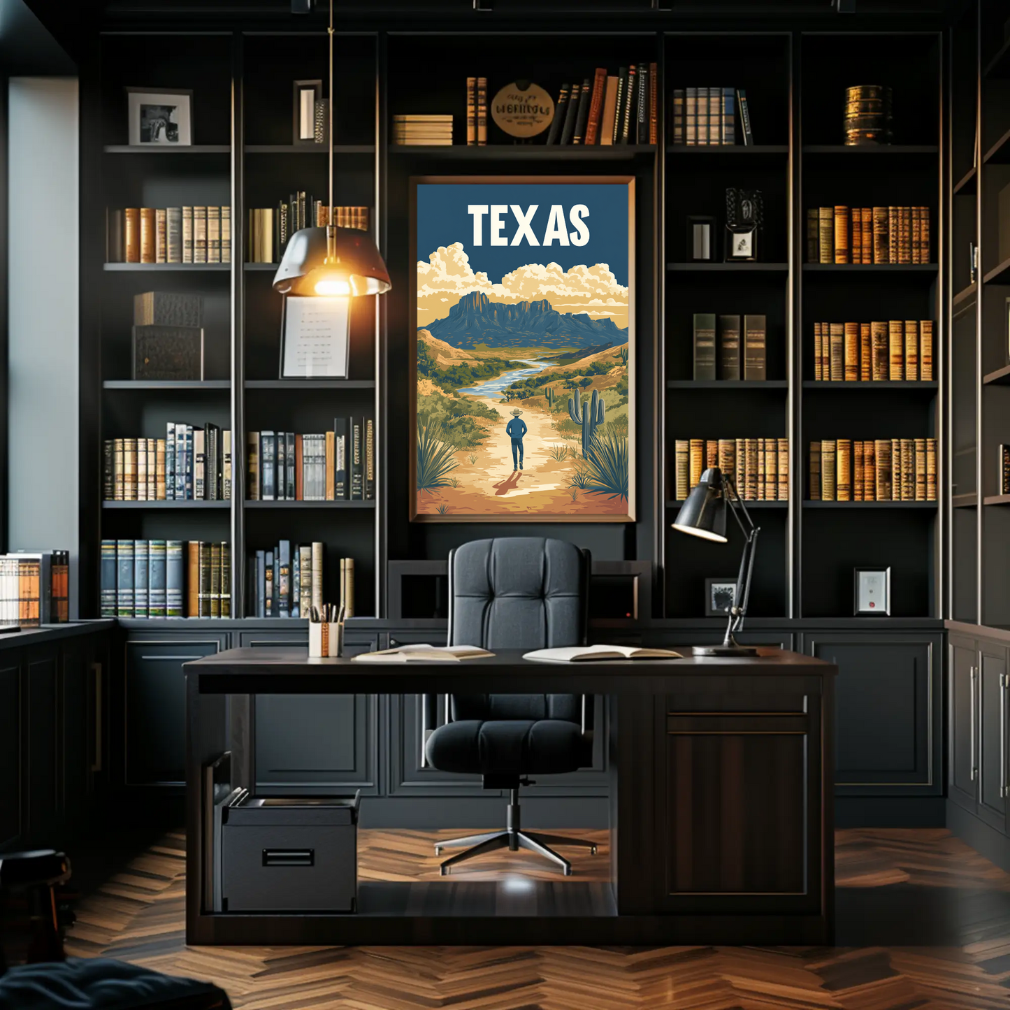 Texas Vintage Poster - Western Landscape