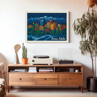 Boise, Idaho Holiday Nightscape Poster