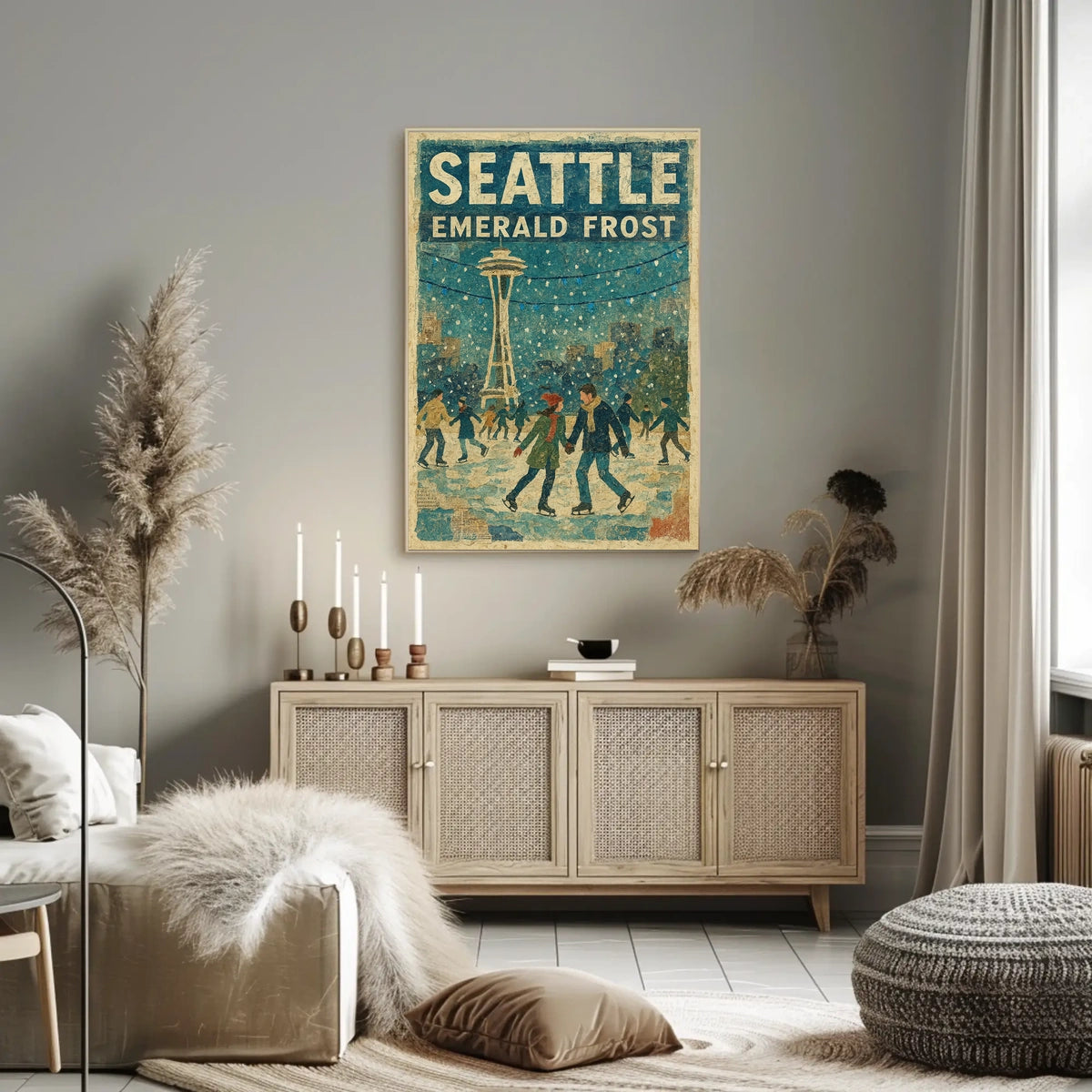 Seattle Emerald Frost Poster
