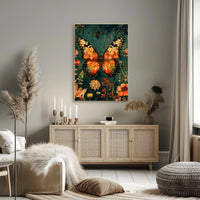 Butterfly and Botanical Garden Scene Animal Poster