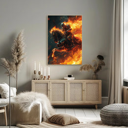 Fiery Knight in Battle: Epic Fantasy or Mythology Poster PosterGoat