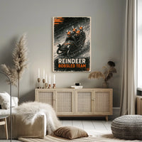 Reindeer Bobsled Team Poster