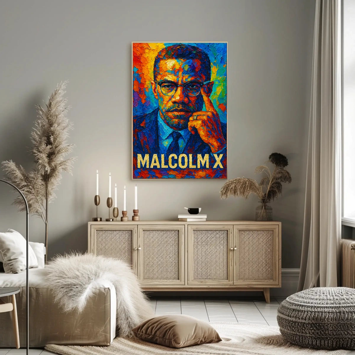 Malcolm X Visionary Leader Poster