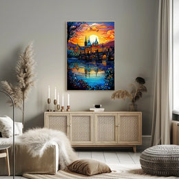 European Cityscape with Gothic Flair Travel Poster