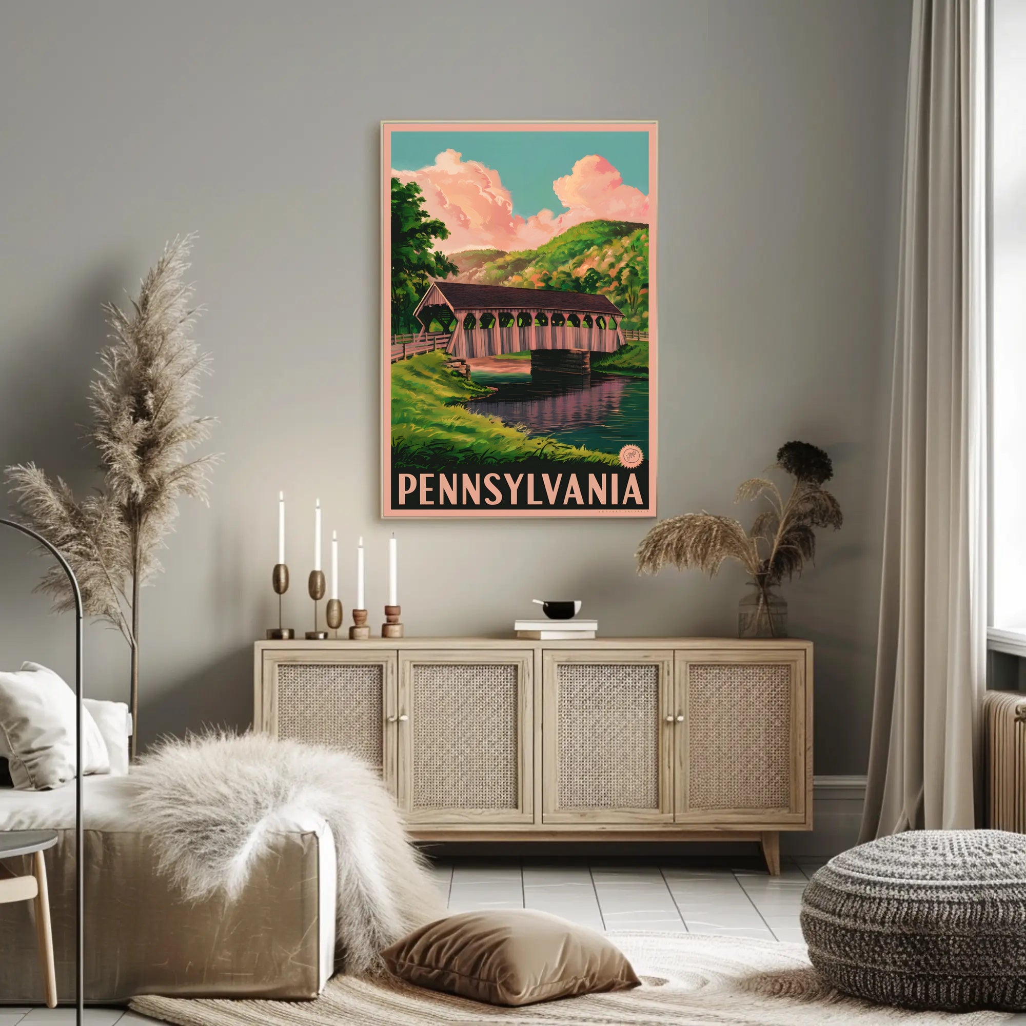 Scenic Pennsylvania Covered Bridge Poster