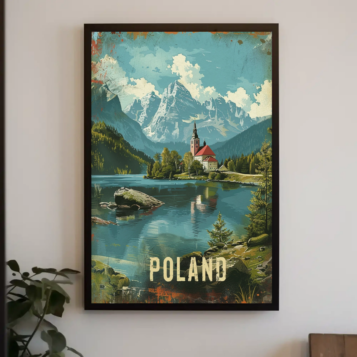 Scenic Mountains And Church Poland Travel Poster
