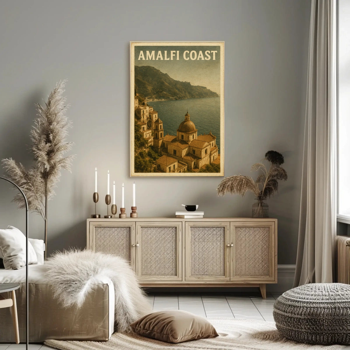 Amalfi Coast Vintage Travel Vintage Poster