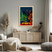 New York City Landmarks Poster Modern Wall Art For Home