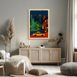New York City Landmarks Poster Modern Wall Art For Home