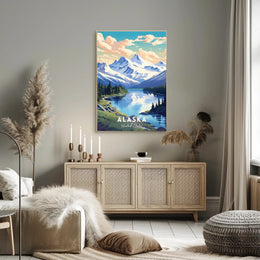 Alaskan Adventure: Vintage Scenic Travel Poster