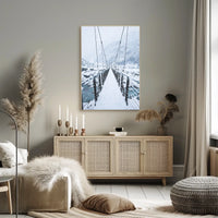 Snow-Covered Bridge in Wintery Landscape National Park Poster
