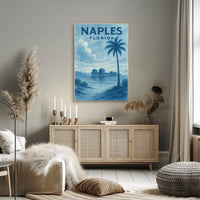 Naples Florida Poster Wall Art Coastal Beach Vibes 18x24