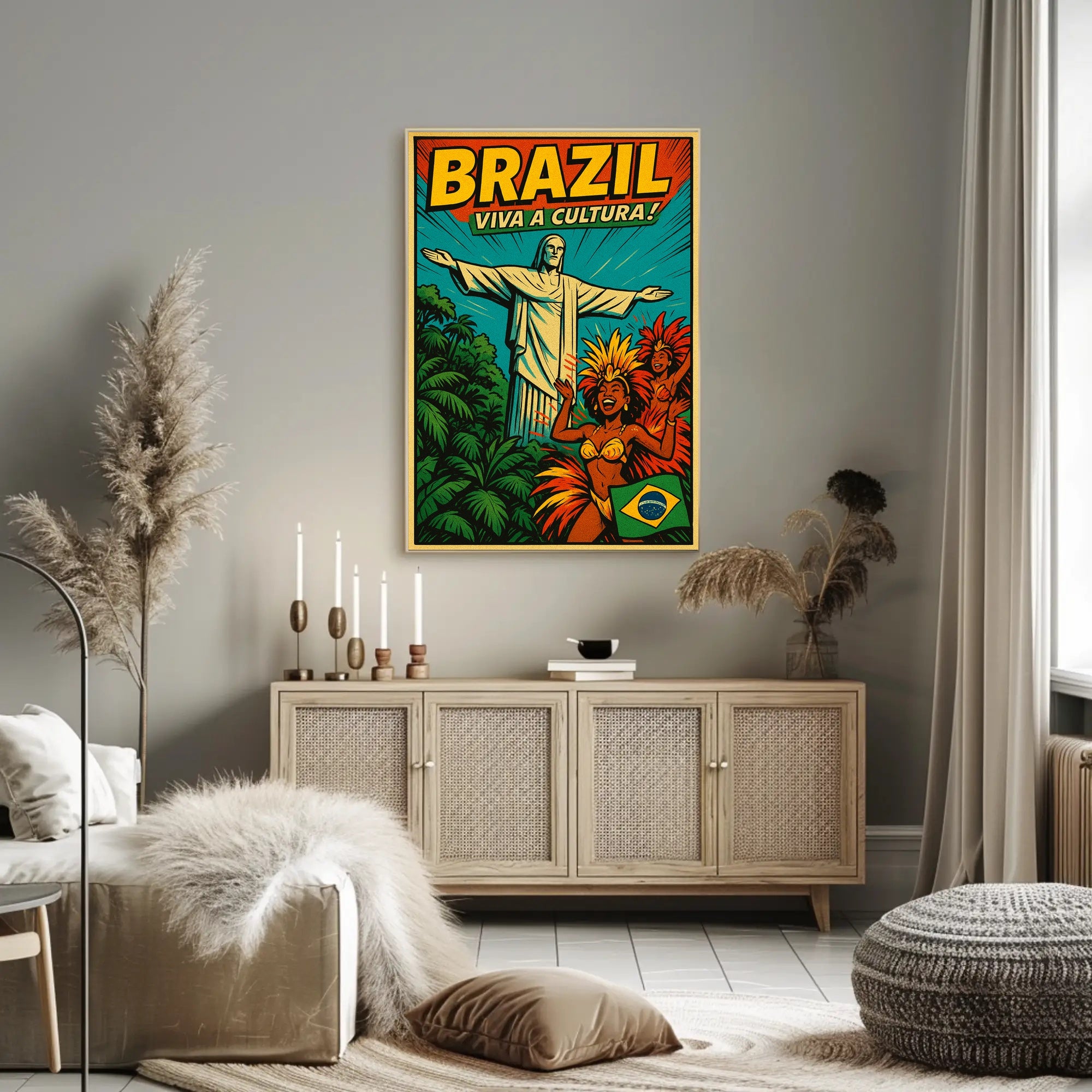 Brazilian Carnival Vibrance Vintage Cultural or Heritage Poster