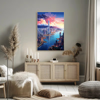 Cityscape At Sunset Poster