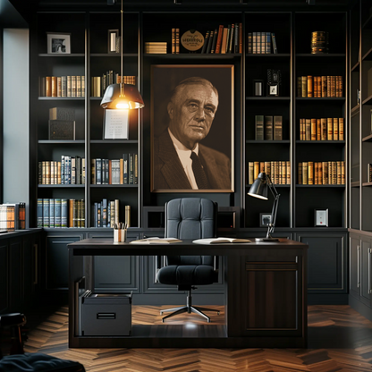 Franklin Roosevelt 32nd President Sepia Photo