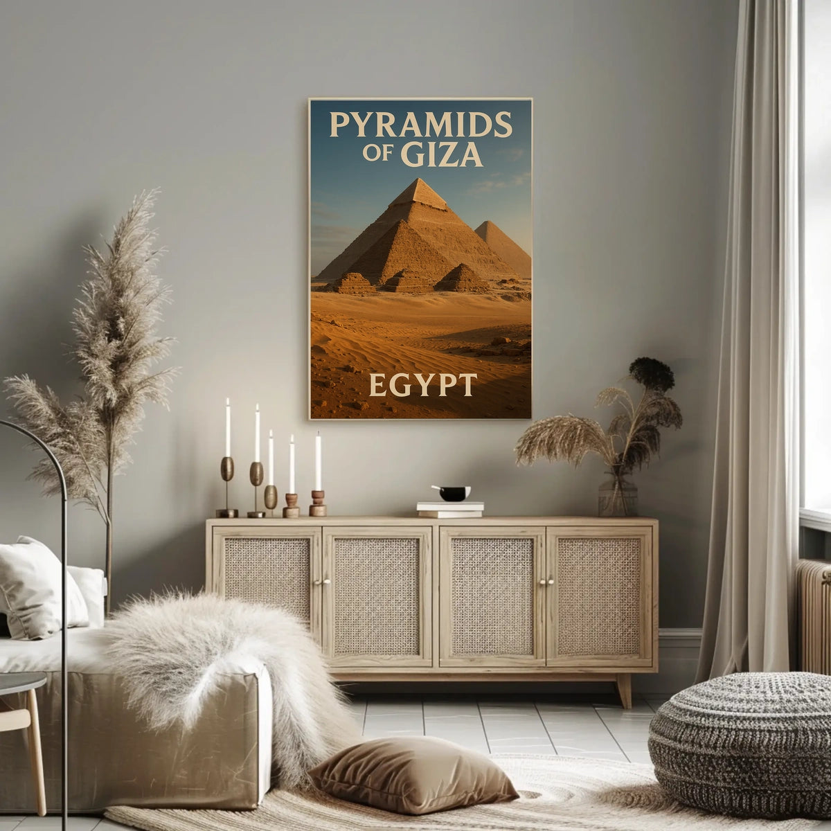 Egyptian Pyramids Historical Travel Photorealism Poster