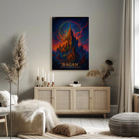 Bagan Mystical Temples Surreal Art Poster Print