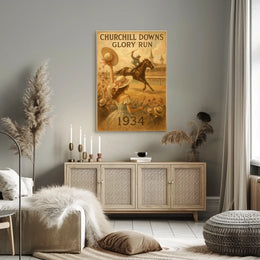 Churchill Downs Glory Run Vintage Sports Poster