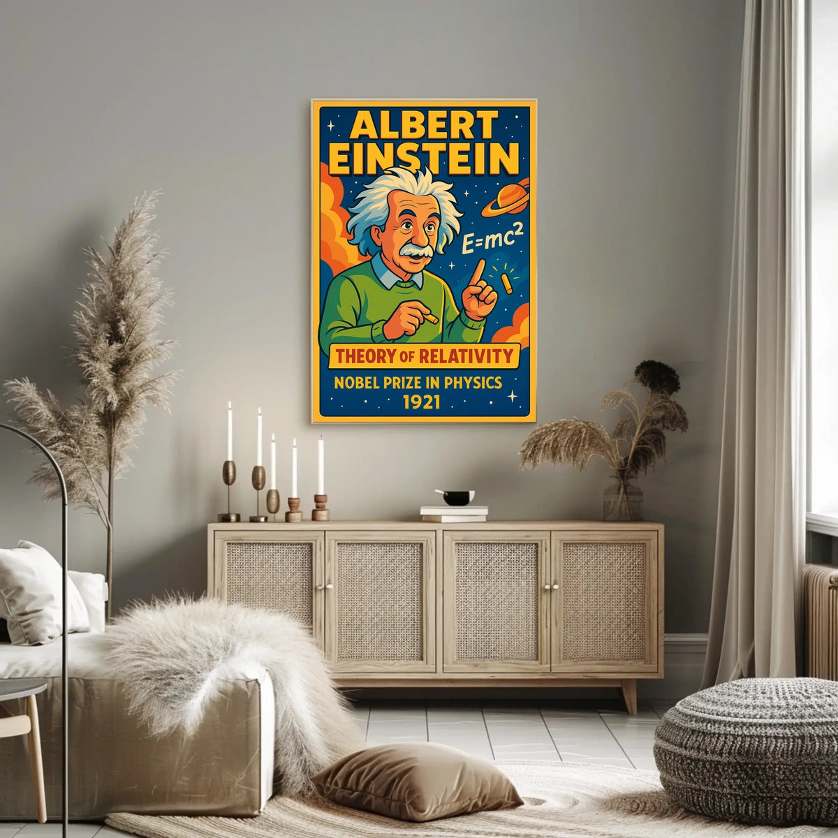 Einstein Relativity Vintage Educational Poster