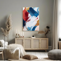 Vibrant Composition Of Layered Paint Abstract Poster