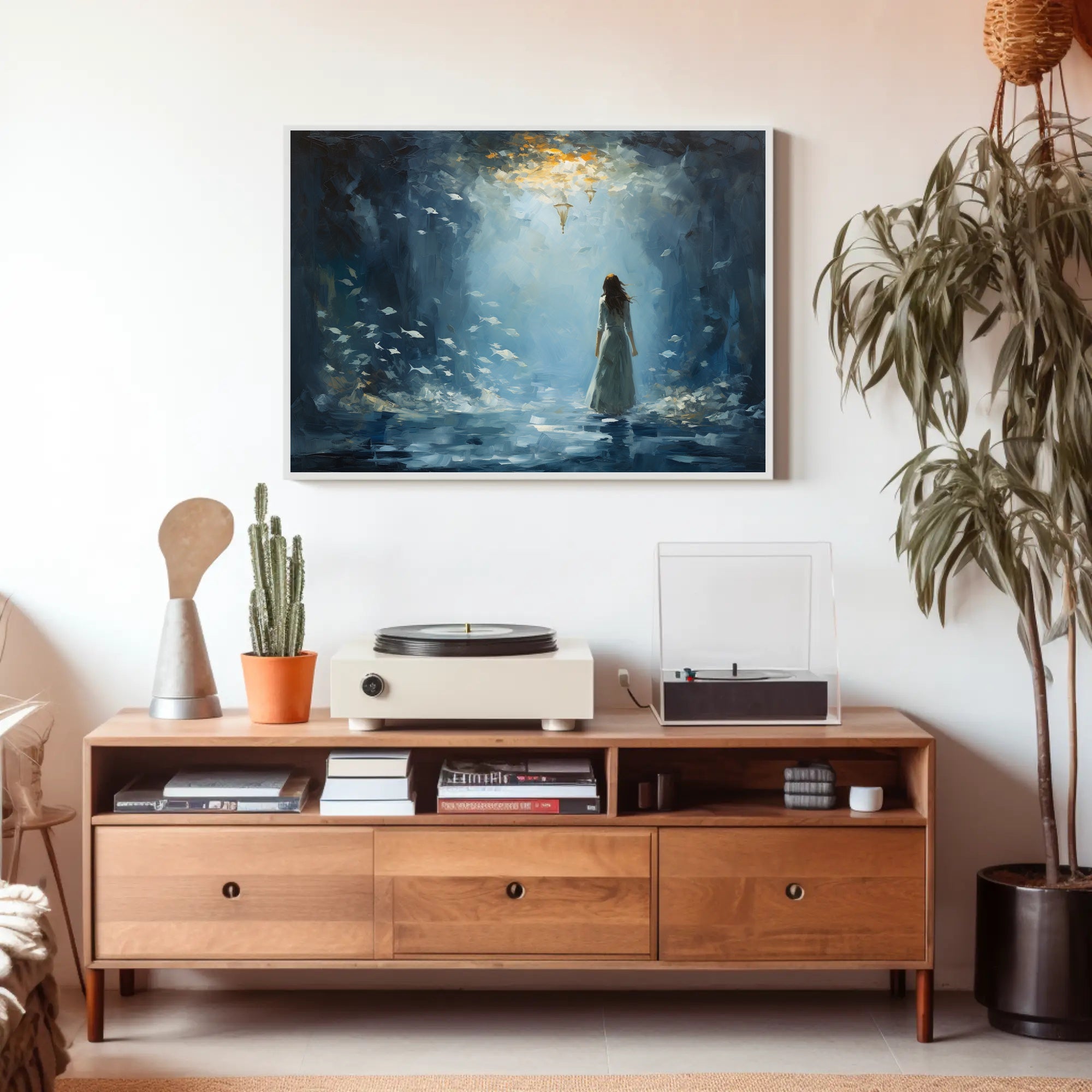 Dreamlike Ethereal Woman in Abstract Artistic Poster