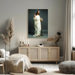 Symbolic Figure with Skull Poster