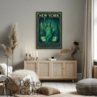 New York Landmarks Vintage Art Deco Travel Poster
