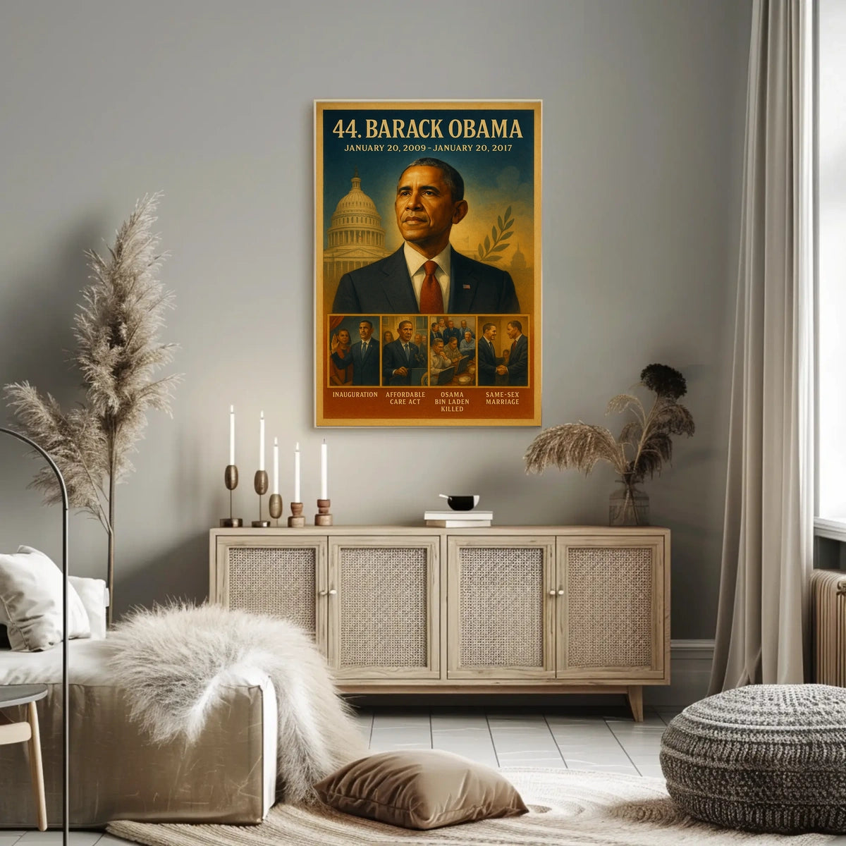 Obama Portrait Political Art Print: Presidential Poster