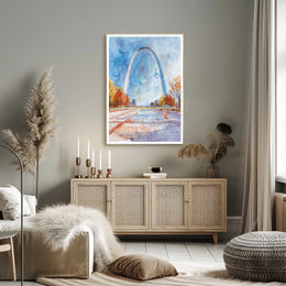 Gateway Arch in Autumn Poster PosterGoat