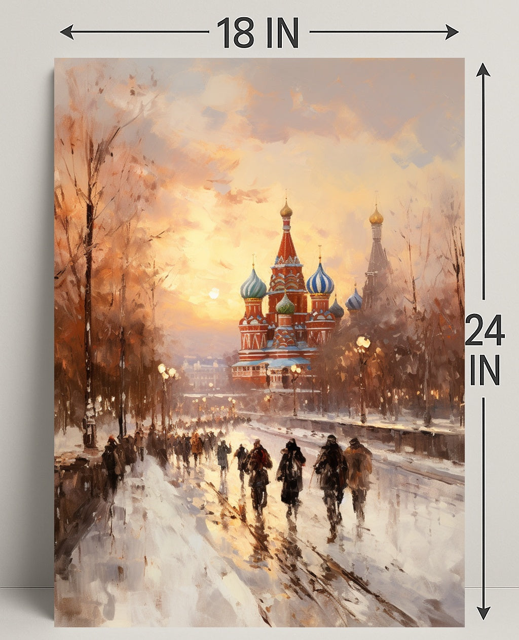 Winter Stroll By St. BasilS Cathedral Poster
