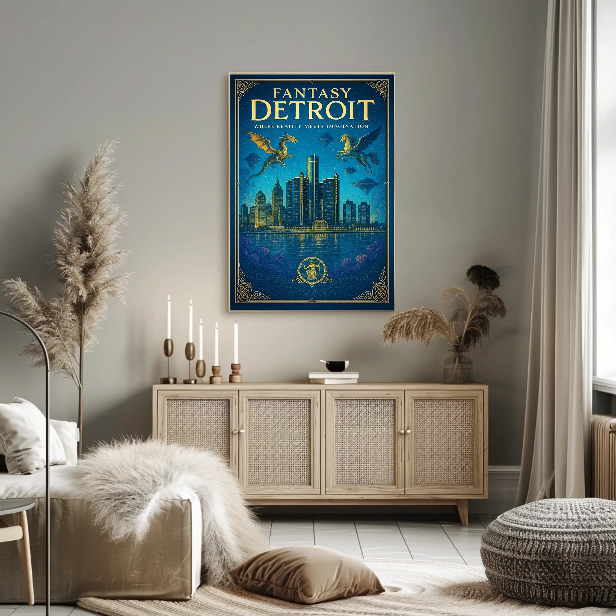Fantasy Detroit Poster PosterGoat