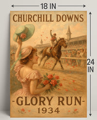 Churchill Downs Vintage Jockey Victory Sports Poster
