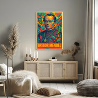 Gregor Mendel Genetics Pioneer Educational Poster