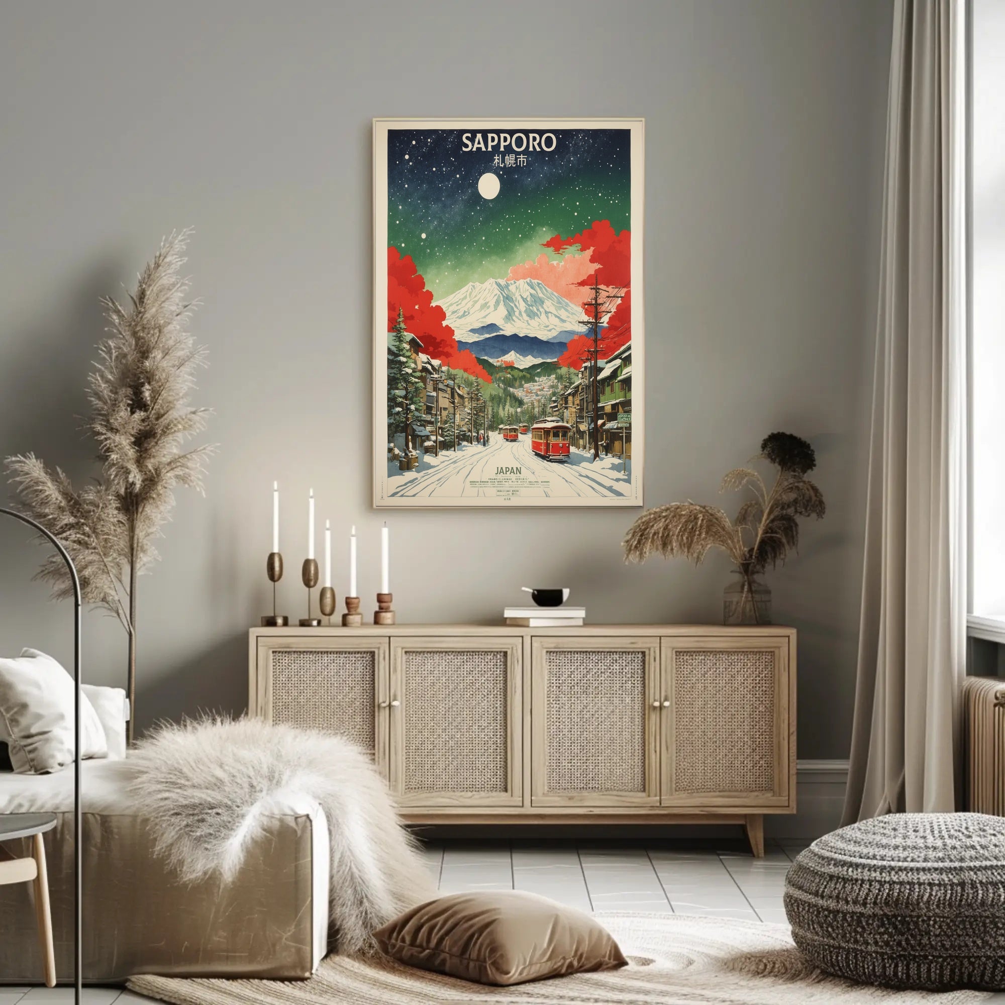 Sapporo Winter Wonderland Vintage Travel Poster