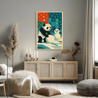 Festive Pandas in Winter Wonderland Poster