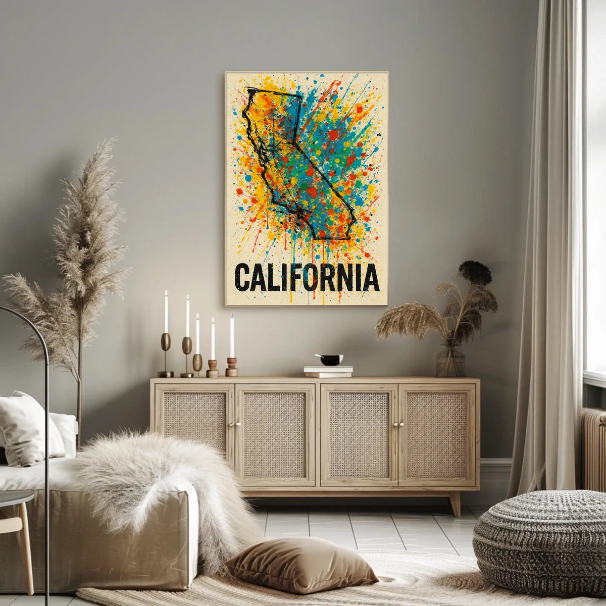 California Splash Art Poster