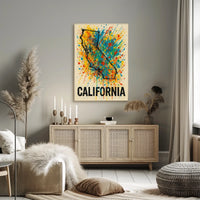 California Splash Art Poster