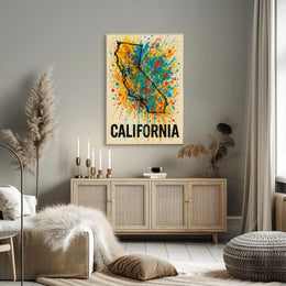 California Splash Art Poster