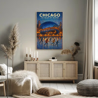 Chicago Heart Of Winter Cityscape Wall Art Decor Poster