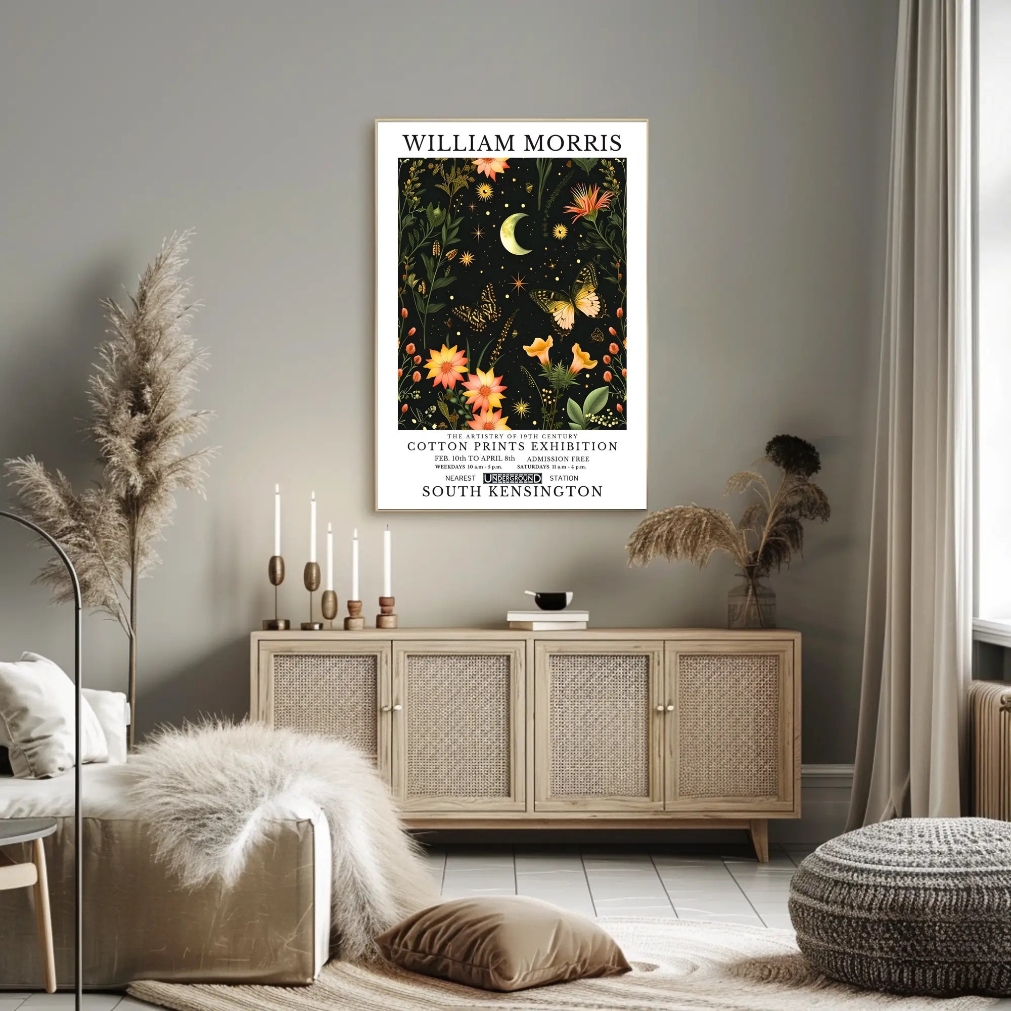 William Morris Exhibition Vintage Cultural William Morris Art Poster