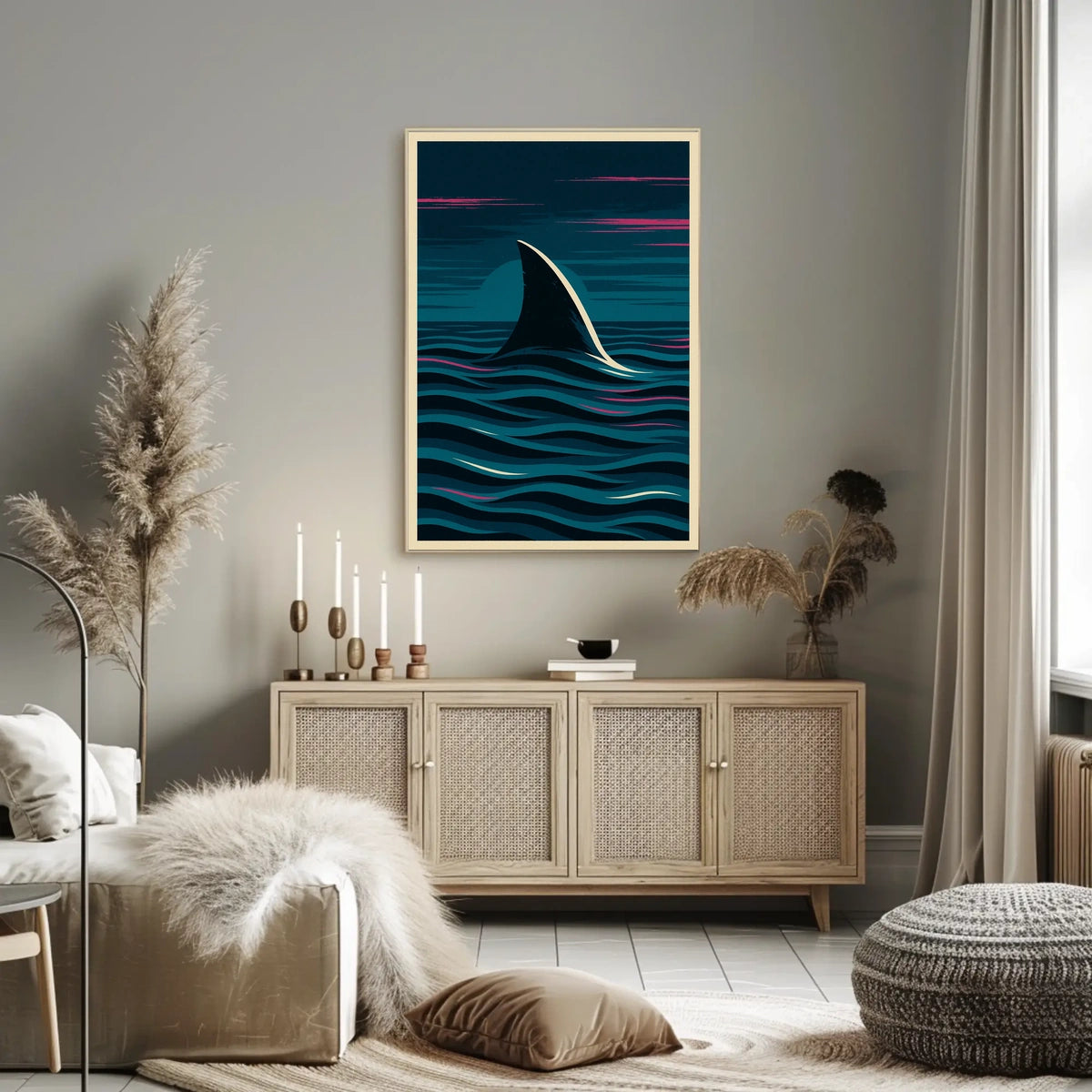Shark Fin At Dusk Poster